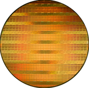 Intel 300 mm wafer with 45 nm shuttle test chips