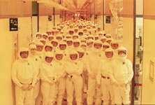 Intel Fab workers don Gore-Tex® semi-custom-fitted bunnysuits 